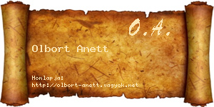 Olbort Anett névjegykártya