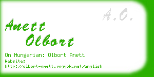 anett olbort business card